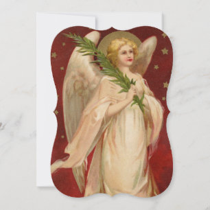 Carte Red Gold Victorian Christmas Angel