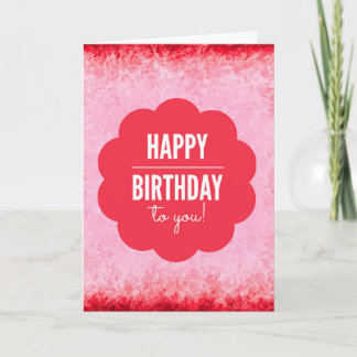 Carte Red Happy Birthday Greeting