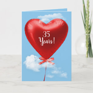 Carte Red Heart Balloon for 35th réuniary