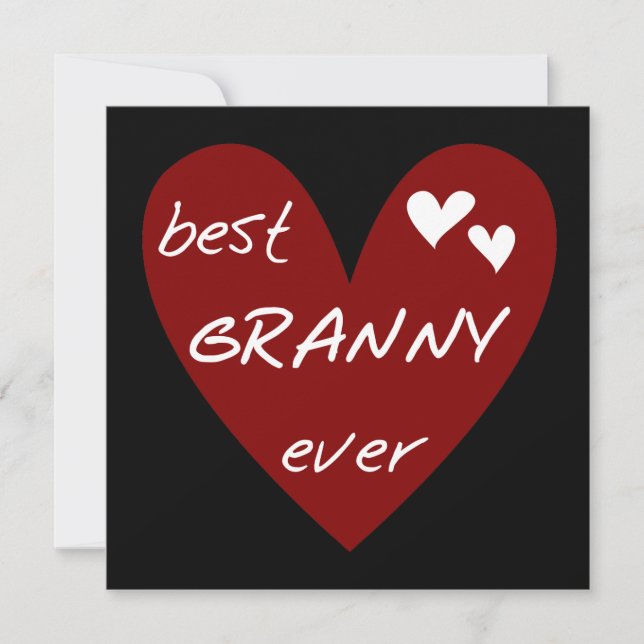 Carte Red Heart Best Granny Ever Tshirts et cadeaux (Devant)