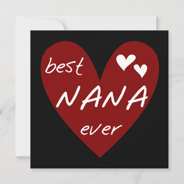 Carte Red Heart Best Nana Ever T-shirts et cadeaux (Devant)