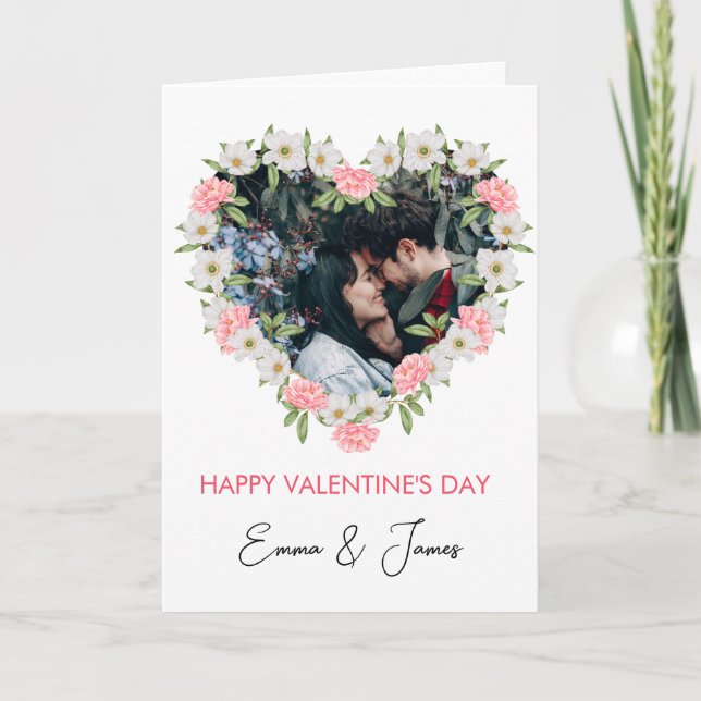 Carte Red Heart Photo Valentine's Day Card (Devant)