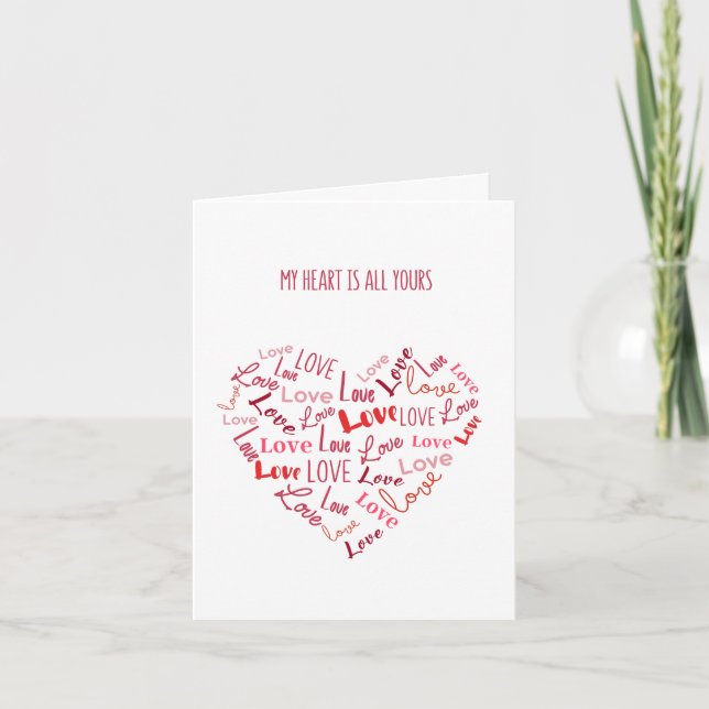 Carte Red Hearts Love Valentine's Day (Devant)