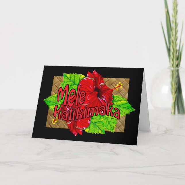 Carte Red Hibiscus Mele Kalikimaka (Devant)