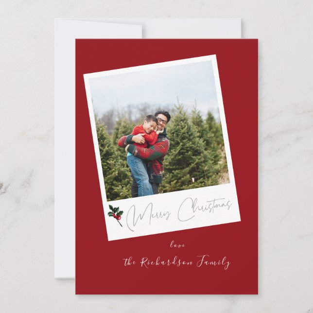 Carte Red Instant Photo Joyeux Noël (Devant)