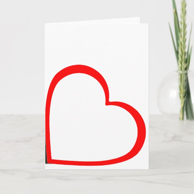 Carte Red Lined Heart On Side Minimalist  (Devant)