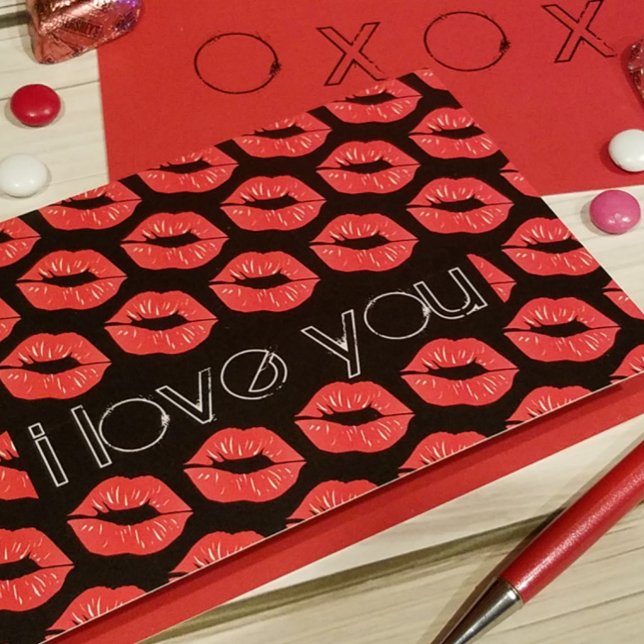 Carte Red Lips I Love You (Créateur téléchargé)
