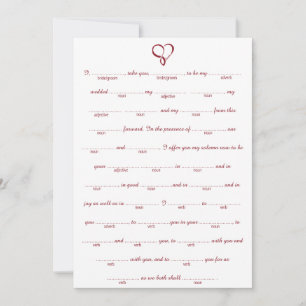 Carte Red Love Heart Mariage Libs Jeu