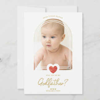 Carte Red Modern Heart Golden Effect Godfather