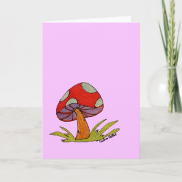 Carte Red Mushroom with purple background