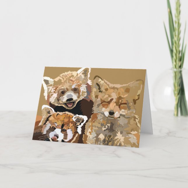 Carte Red Panda et Red Fox, amis pour toujours (Devant)