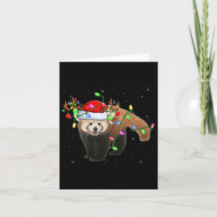 Carte Red Panda Lover Xmas Éclairage Père Noël Red Panda