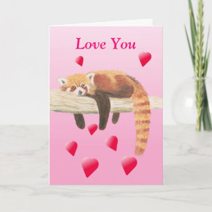 Carte Red Panda Valentines