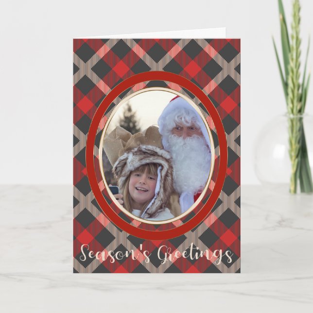 Carte Red Plaid et Woodland VOTRE PHOTO (Devant)