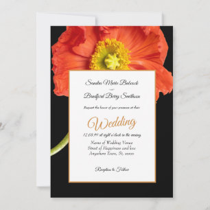 Carte Red Poppy Floral Élégant Moderne Personnalisé Mari