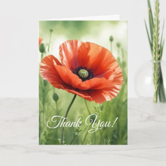 Carte Red Poppy Folded Greeting Card