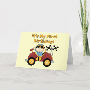 Carte Red Race Car 1er Anniversaire Tshirts et cadeaux