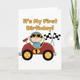 Carte Red Race Car 1er Anniversaire Tshirts et cadeaux