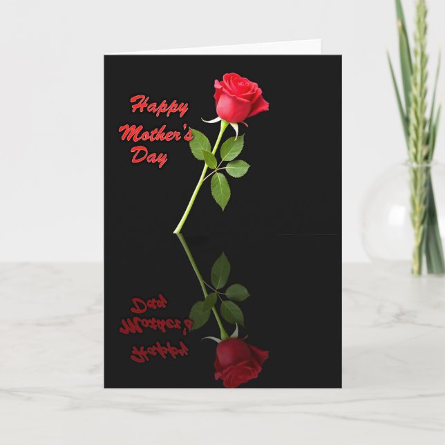 Carte Red Rose Mothers Day Reflection Card (Devant)