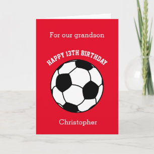 Carte Red Soccer Sport 13e anniversaire