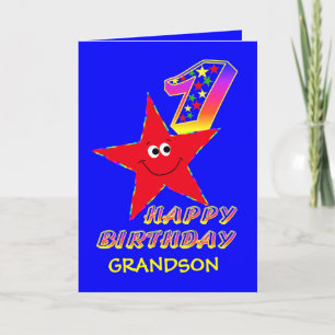 Carte Red Star 1st Birthday Cards for Grandson