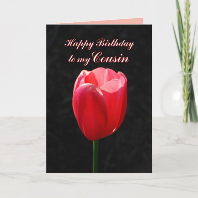 Carte Red Tulip Joyeux Cousin d'anniversaire (Devant)