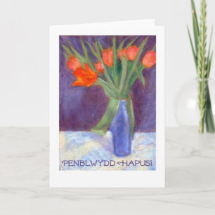 Carte Red Tulips Anniversaire - Salutation gallois