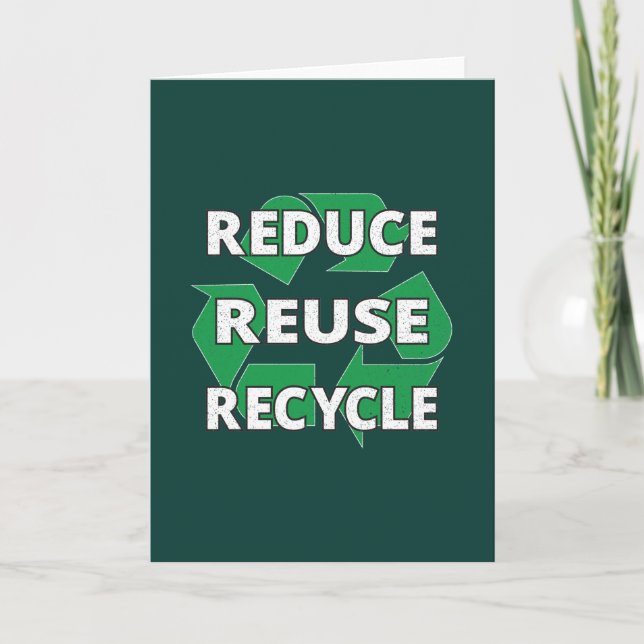 Carte Réduire Réutiliser Recycler Jour de la Terre Chaqu (Devant)