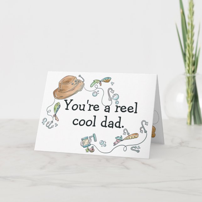 Carte Reel Cool Papa Fête des pères Pêche Pun (Devant)