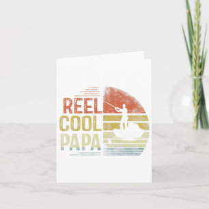 Carte Reel Cool Papa Pêche Cadeaux Papa Anniversaire Vin