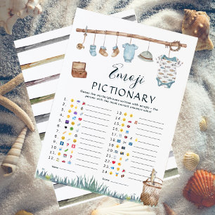 Carte Reel Fun Fishing Baby shower Emoji Pictionary Jeu