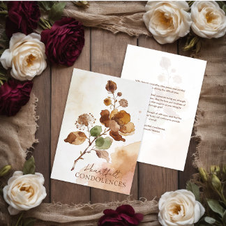 Carte Refined Brown Botanical Branches Sympathy