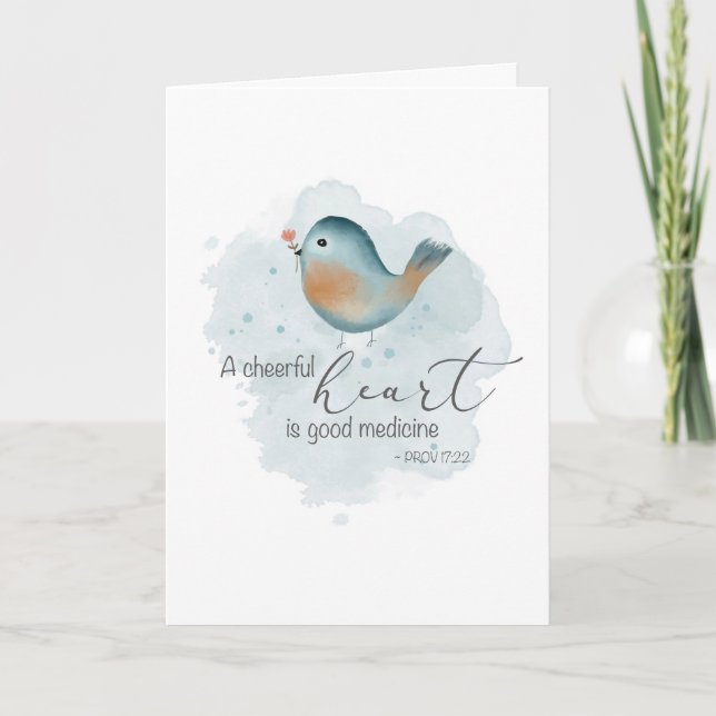 Carte Réfléchissez bien à vos écritures Aquarelle Oiseau (Devant)