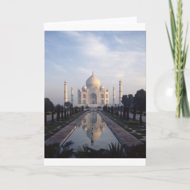 Carte Réflexion du Taj Mahal à Âgrâ, uttar pradesh, Inde (Devant)