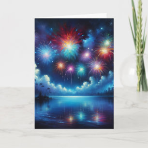 Carte Réflexion personnalisée du 4 juillet sur les feux 