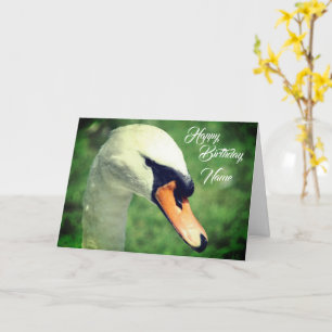 Carte Regal Swan Nature Anniversaire Personnalisé 