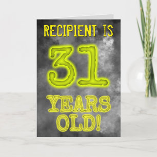 Carte Regard Effrayant Aura Luminescente "31 ANS !" + No