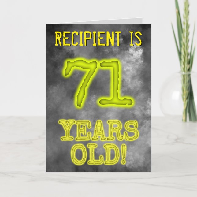 Carte Regard rougeoyant éffrayant d'aura "71 ANNÉES !" + (Devant)