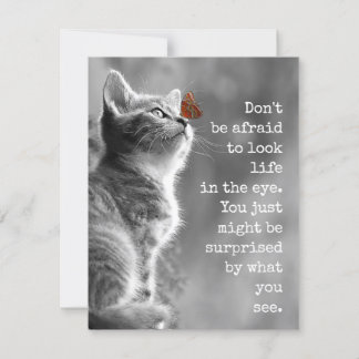 Carte Regardez la vie dans l'oeil mignon Citation Motiva