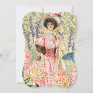 Carte Regency de femme victorienne rose