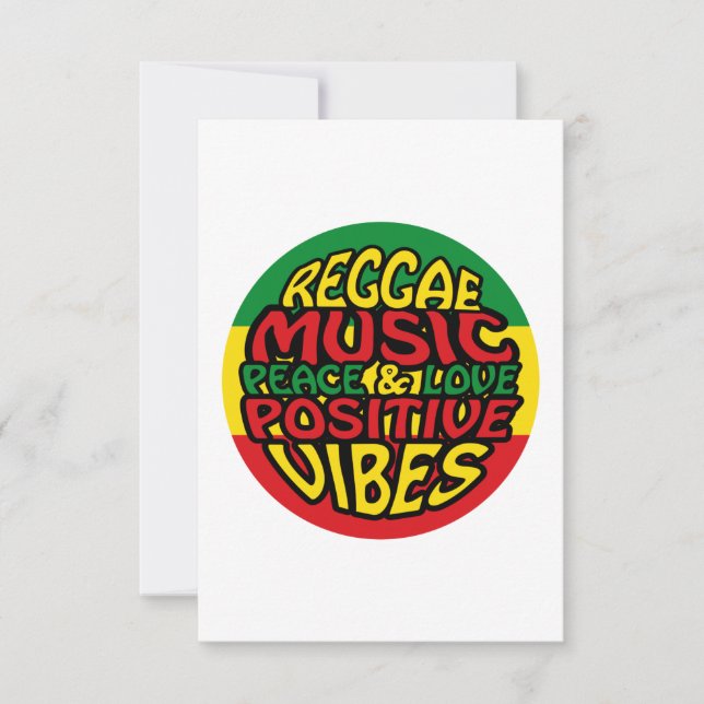 Carte Reggae Music with positive sayings (Devant)