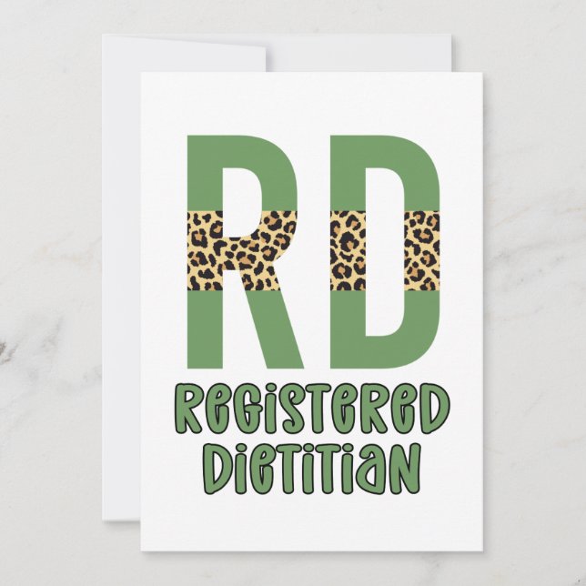 Carte Registered Dietitian Cheetah print RD Gifts (Devant)