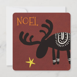 Carte Reindeer found the star: Christmas card, flat