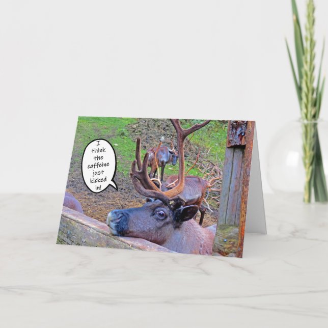 Carte Reindeer's Caffeine Kicked In Card (Devant)