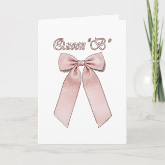 Carte Reine B - Nœuds roses chic