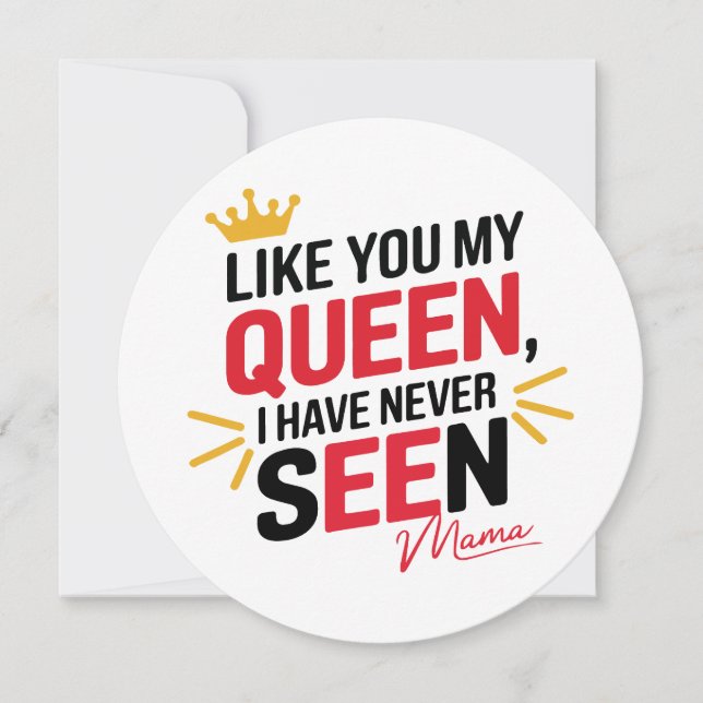 Carte "Reine de mon coeur - Amour de maman" 👑 ❤️ (Devant)