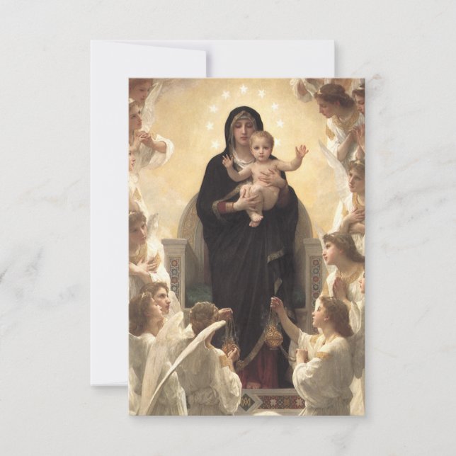 Carte Reine des Anges Regina Angelorum par Bouguereau (Devant)