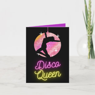 Carte reine disco brillante personnalisée salutation de 