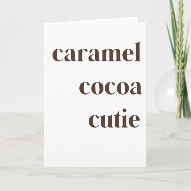 Carte Reine Mélanine Coquine au Chocolat Caramel Fille A (Devant)