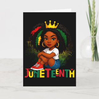 Carte Reine Noire Juneteenth 1865 Drapeau Africain Cheve